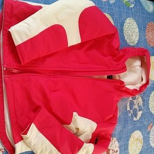 Kids Land's End fleece lined hooded jacket